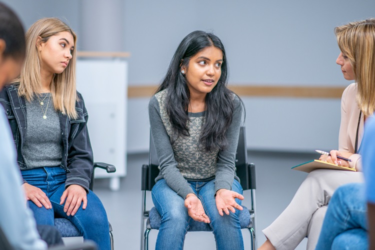 Teens at support group